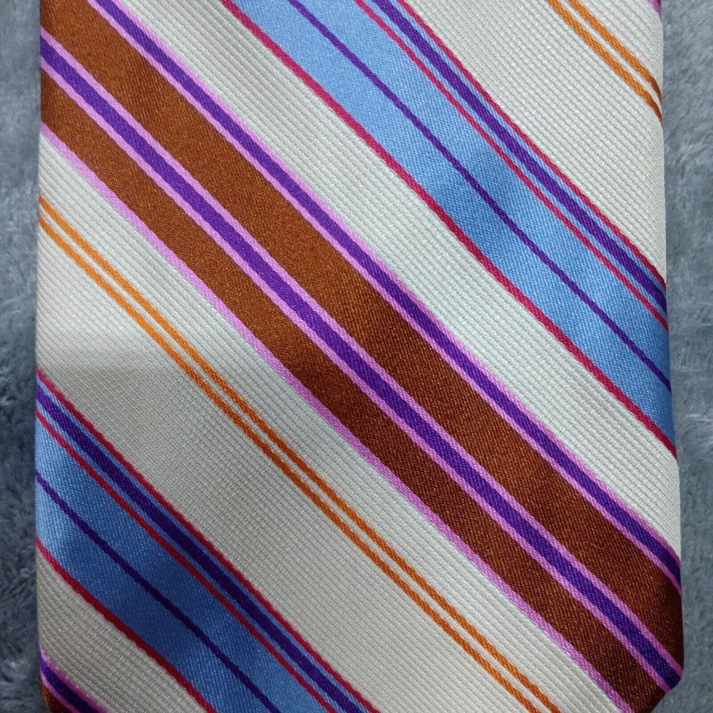 Robert Talbott Tie Best of Class Multicolor Striped Hand Made USA 100% Silk‎ 58"